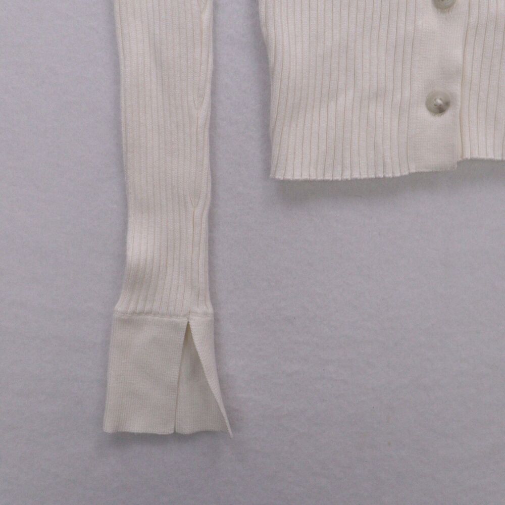 Abercrombie & Fitch Sweater Cardigan White Sz Small Collared Bella Swan Preppy - Picture 4 of 7